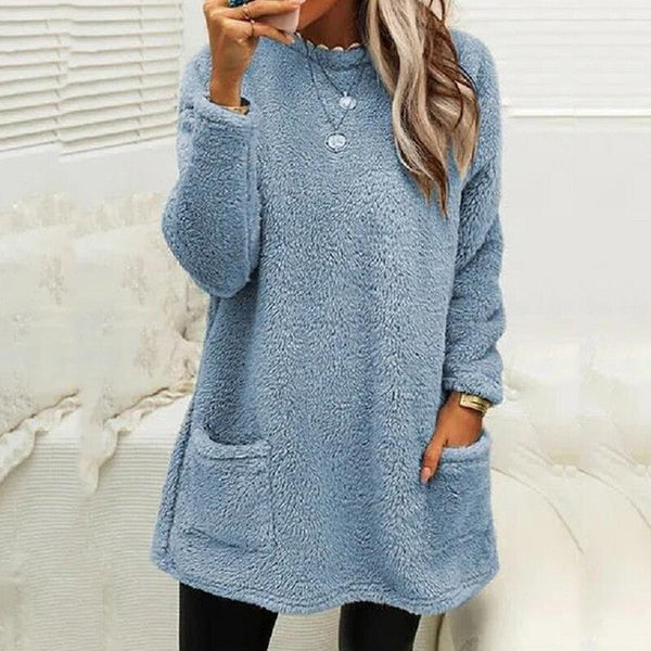 Nova Hygge Fleece: Fluffy sweater med lomme