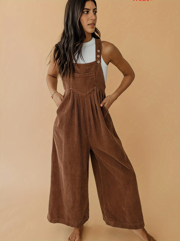 Zara - Fløjlsbukser i brun med vide ben