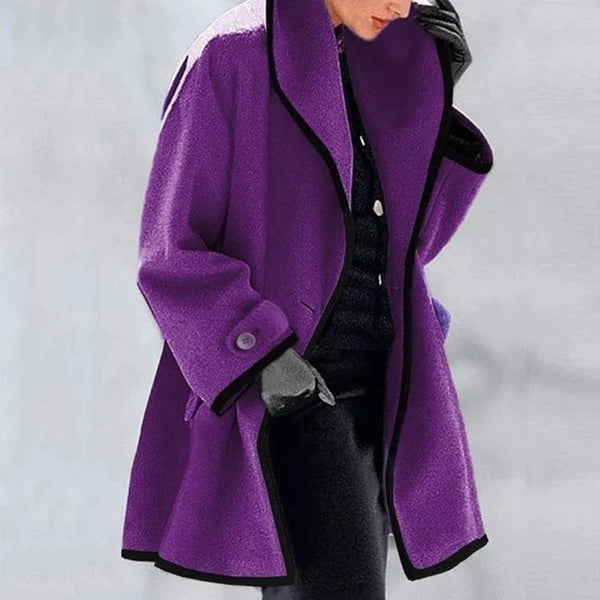 Statement-frakke i uld med luksusomslag