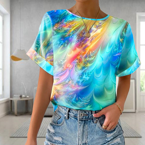 ColorSplash - Stilfuld flerfarvet kortærmet T-shirt