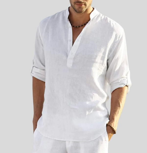 ADRIANO - Elegant linskjorte med krage