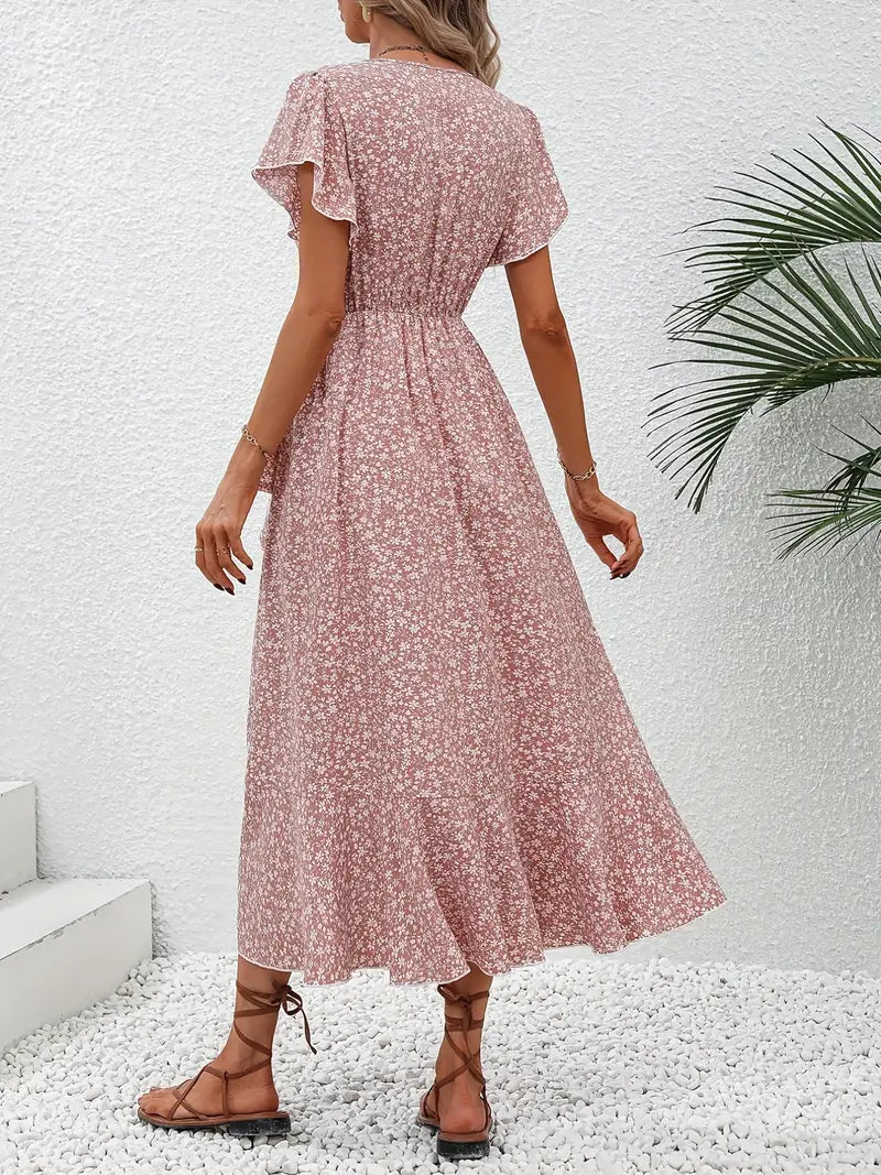 Liva - Blomstret Sommerkjole med Wrap-Design
