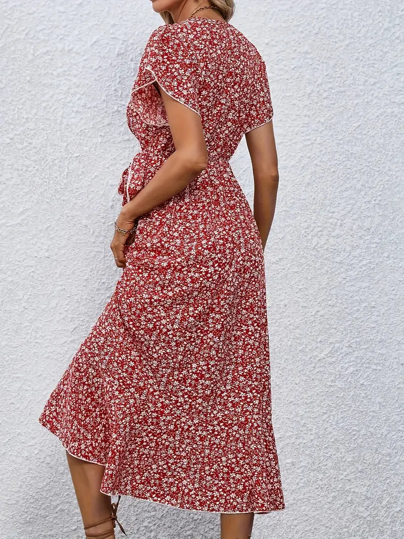 Liva - Blomstret Sommerkjole med Wrap-Design