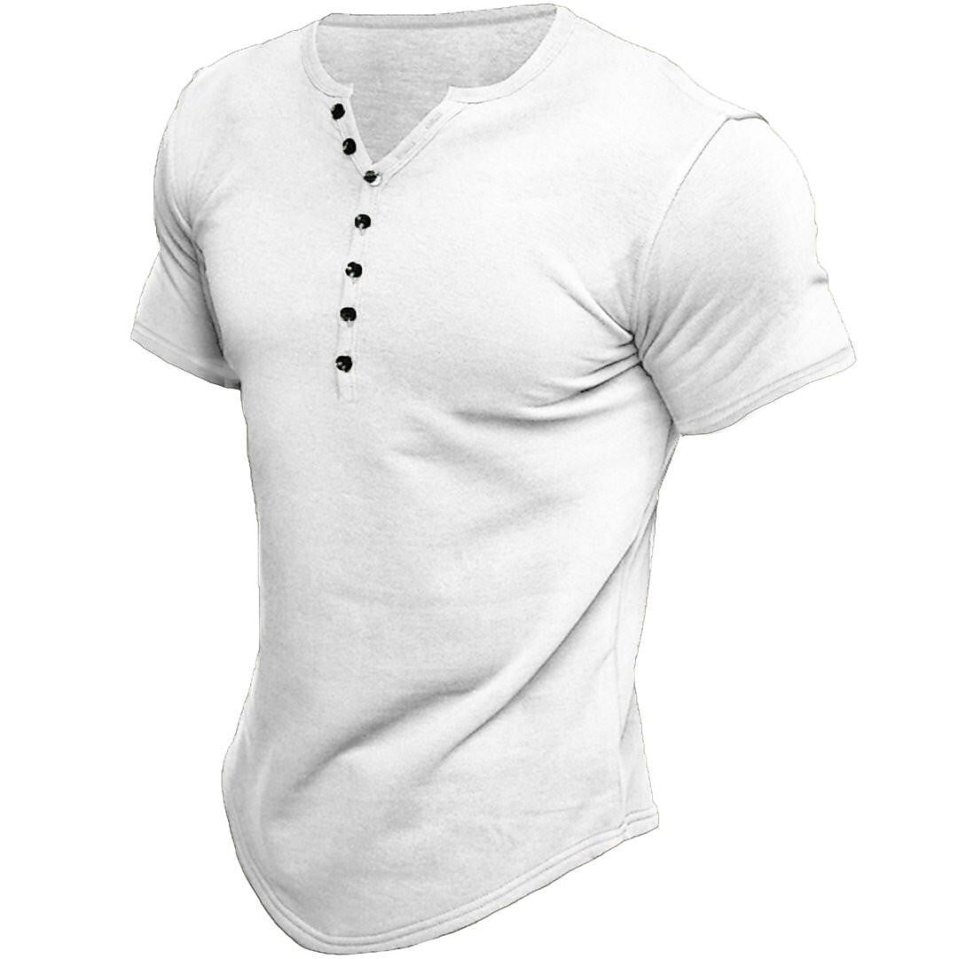 Magnus | Klassisk herre-Henley T-shirt med knapper
