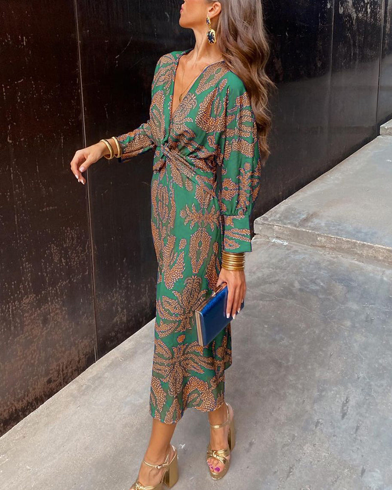 Isabella -  Maxi Kjole Med Farverigt Mønster Til Elegance Og Stil