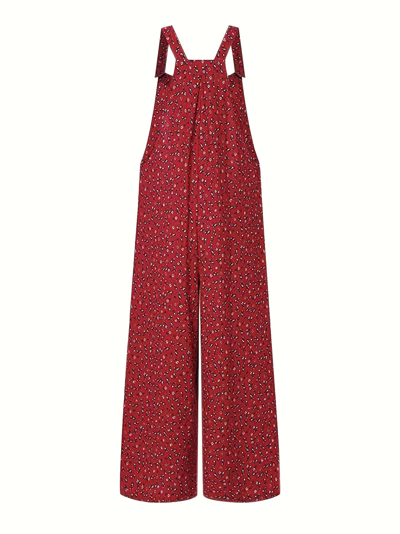 Luna - Løstskåret blomstret jumpsuit med vide ben