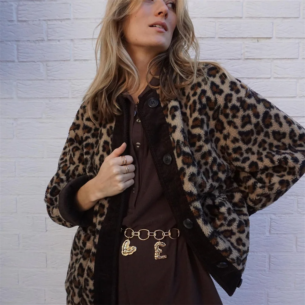 Sophie - Stilfuld imiteret pelsjakke til kvinder Chic leopardprintdesign