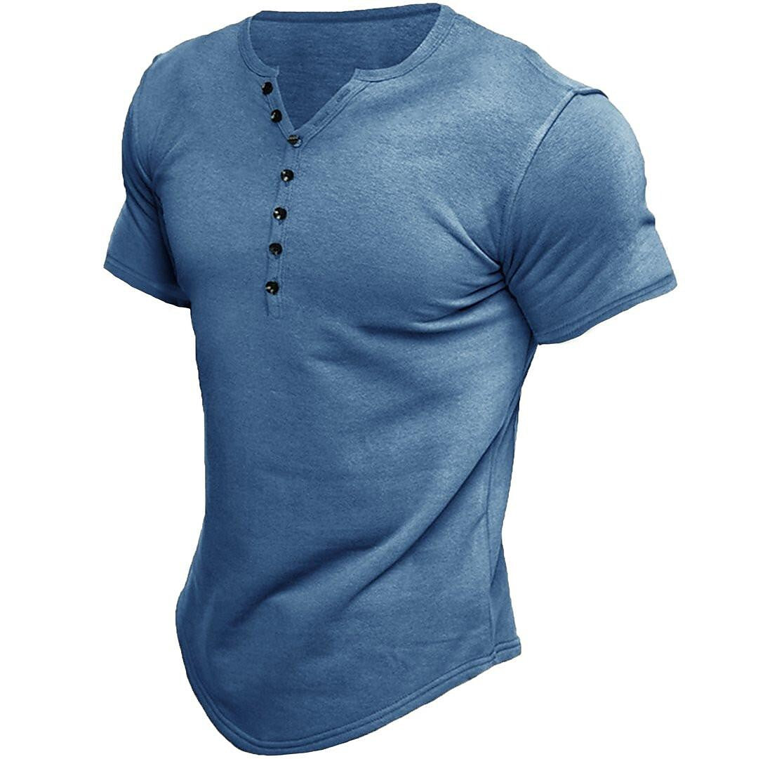 Magnus | Klassisk herre-Henley T-shirt med knapper