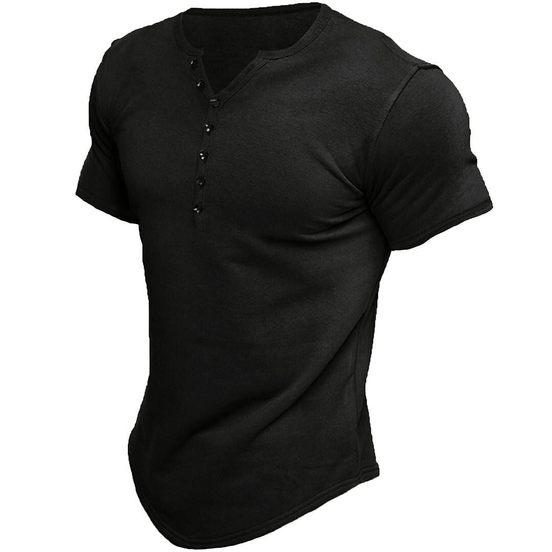 Magnus | Klassisk herre-Henley T-shirt med knapper