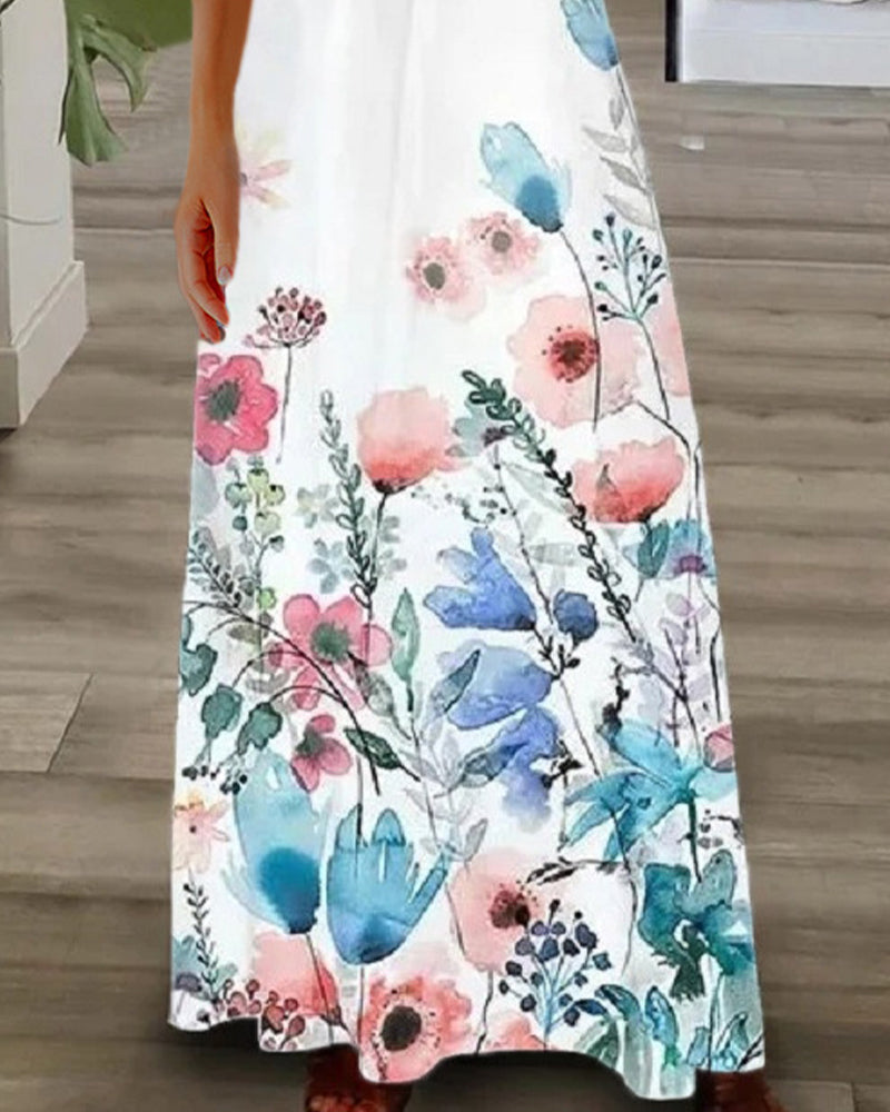 Sofia’s:  Maxi-Lange Kjole med Finurlige Blomsterdetaljer