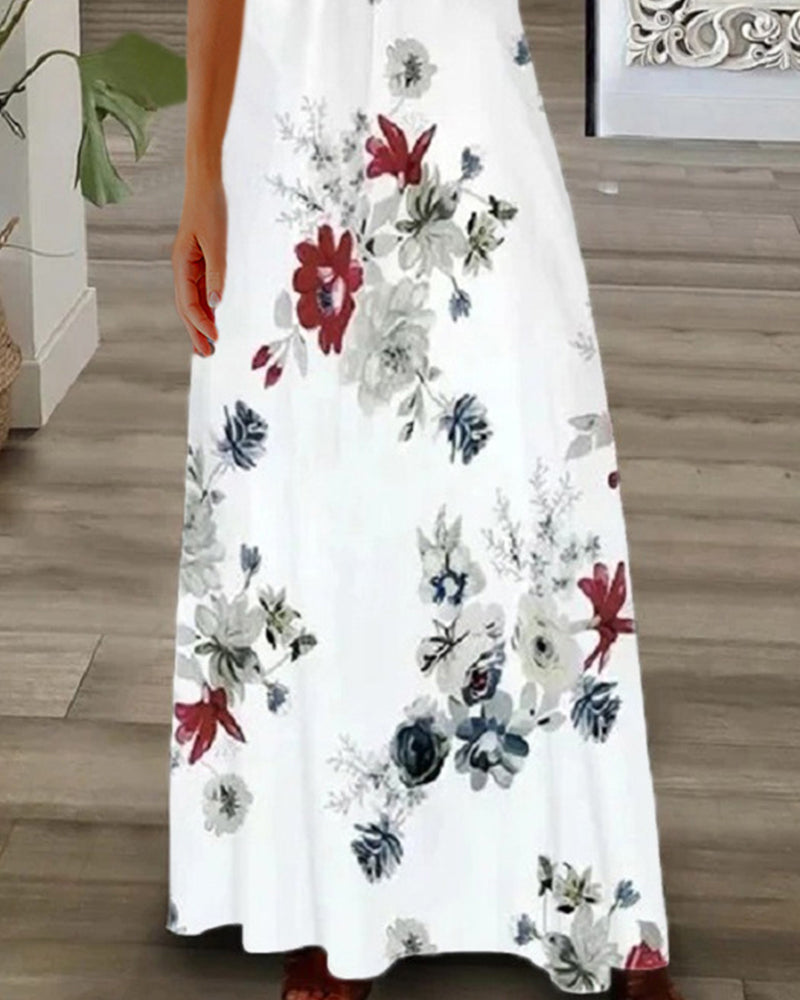 Sofia’s:  Maxi-Lange Kjole med Finurlige Blomsterdetaljer