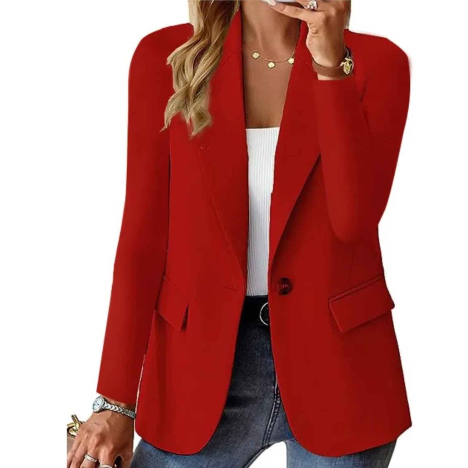 Emma - Stilfuld Blazer med Enkeltradet Lukning