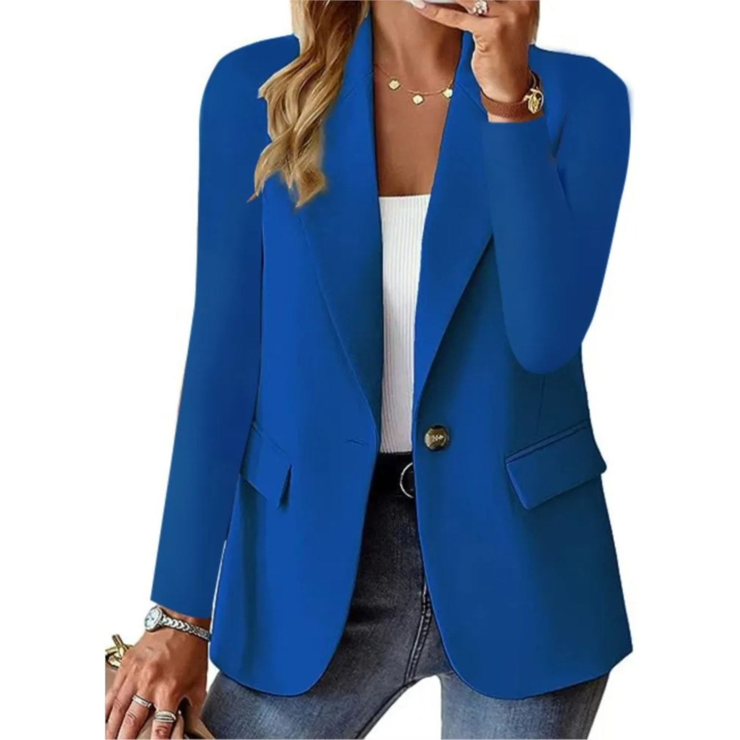 Emma - Stilfuld Blazer med Enkeltradet Lukning