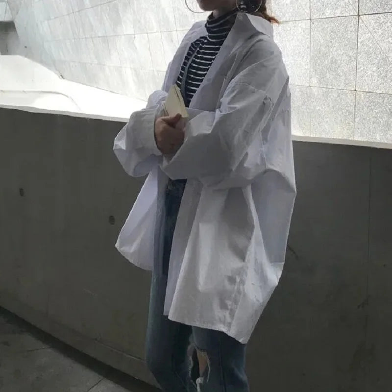 Dresden | Dame Oversized Bluse | Hvid
