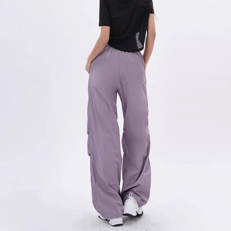 Lenzburg | Dame Oversized Parachute Bukser | Sort
