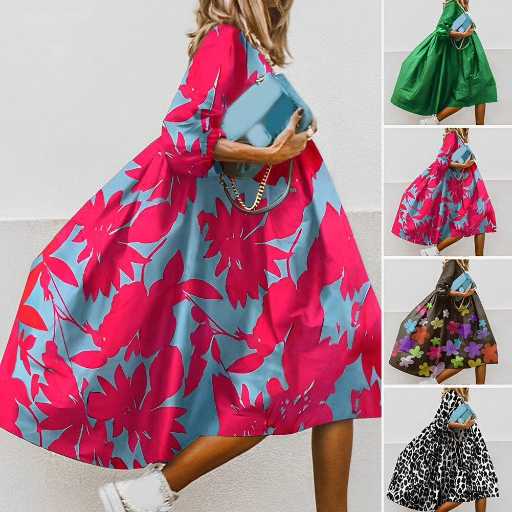 SommerGlans: Oversized Kjole med Unikt Mønster