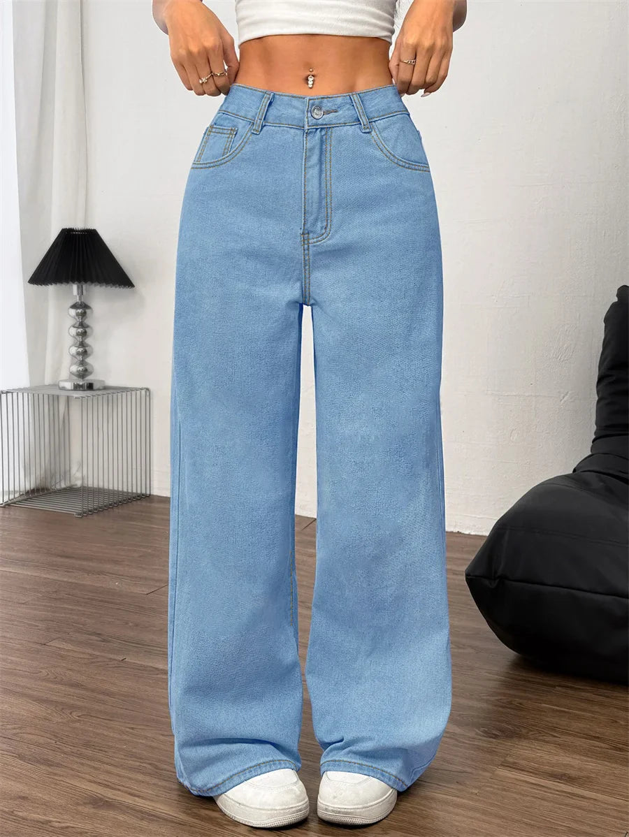 Leipzig | Damens Oversized Jeans | Blå