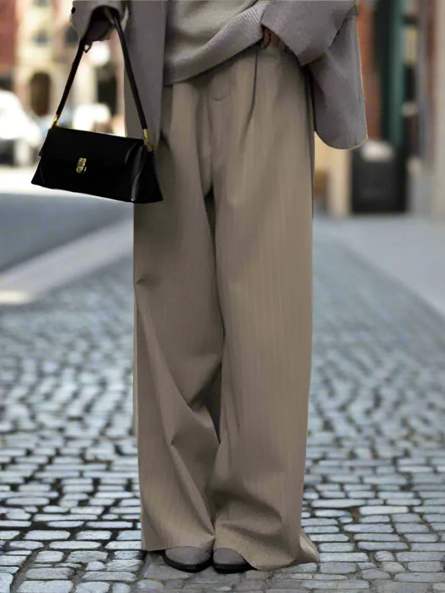 Düsseldorf | Dame Oversized Printbukser | Khaki