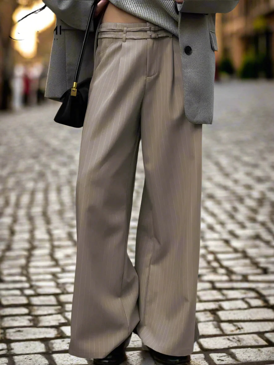 Düsseldorf | Dame Oversized Printbukser | Khaki
