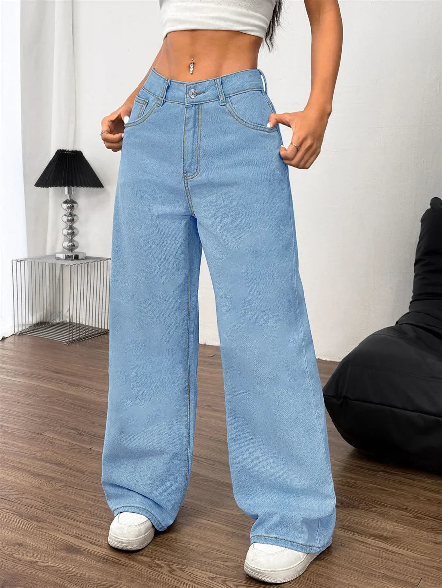 Leipzig | Damens Oversized Jeans | Blå