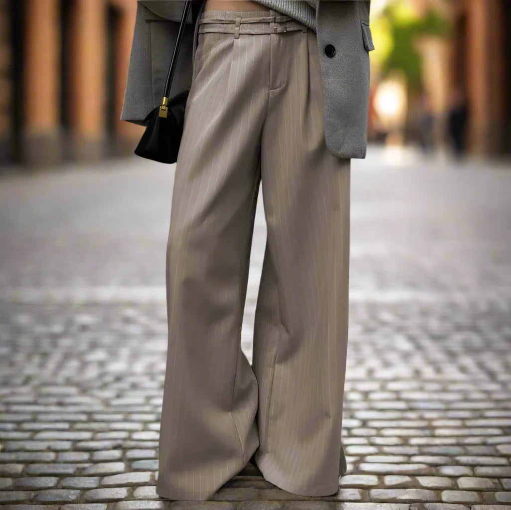 Düsseldorf | Dame Oversized Printbukser | Khaki