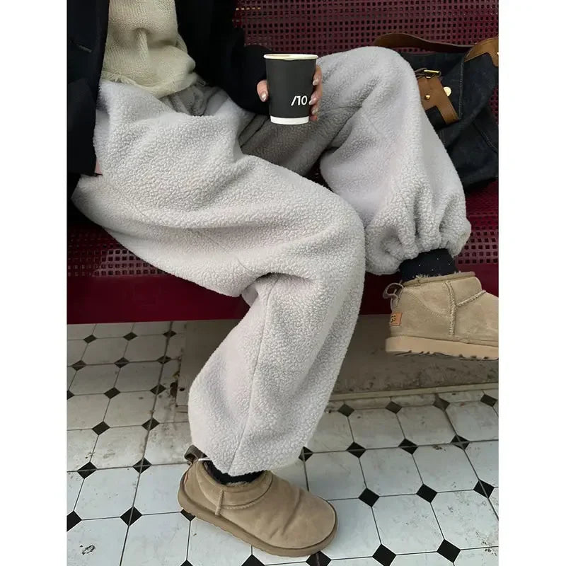 Münster | Dame Oversized Fleecebukser | Lysegrå