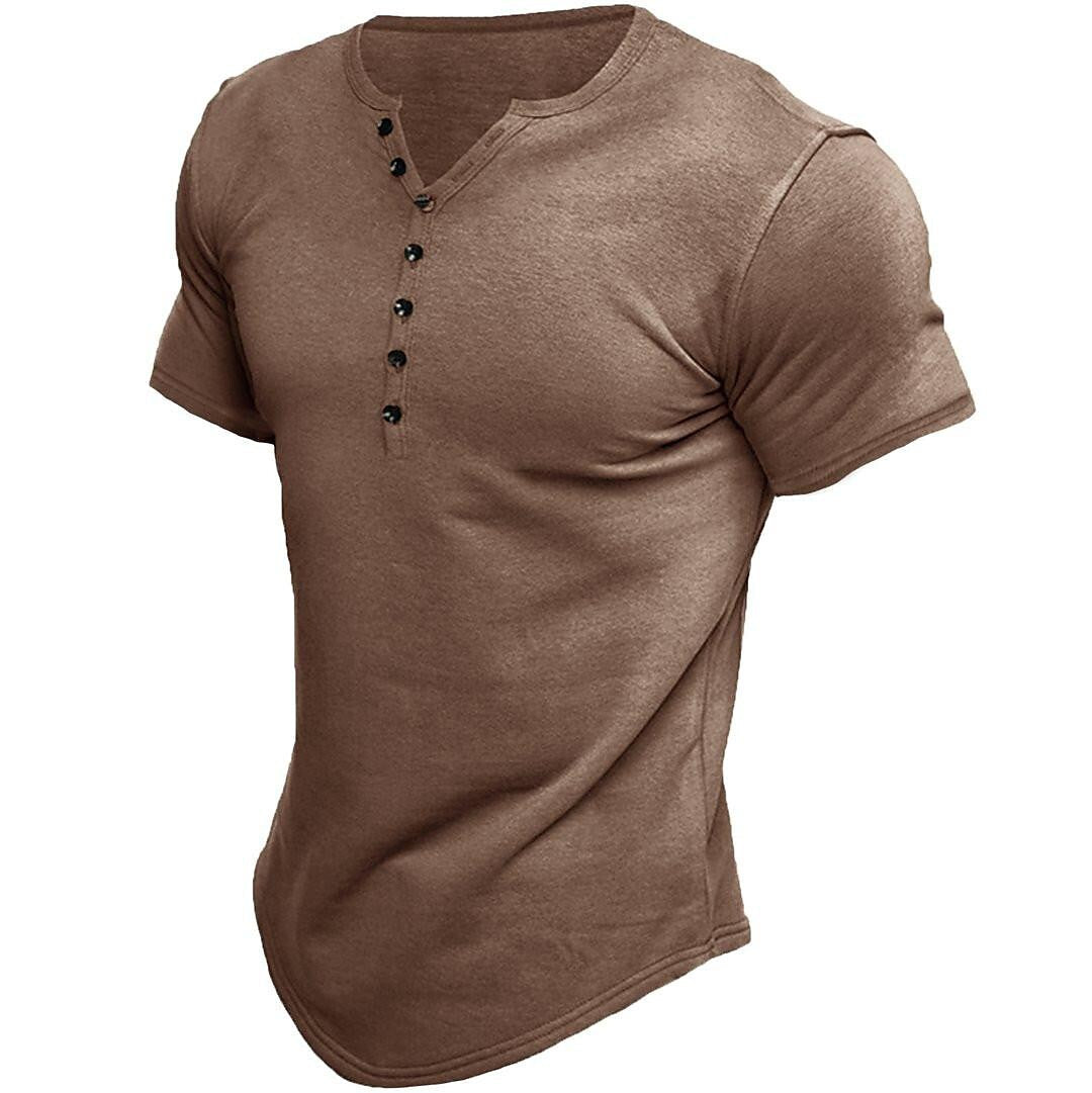Magnus | Klassisk herre-Henley T-shirt med knapper