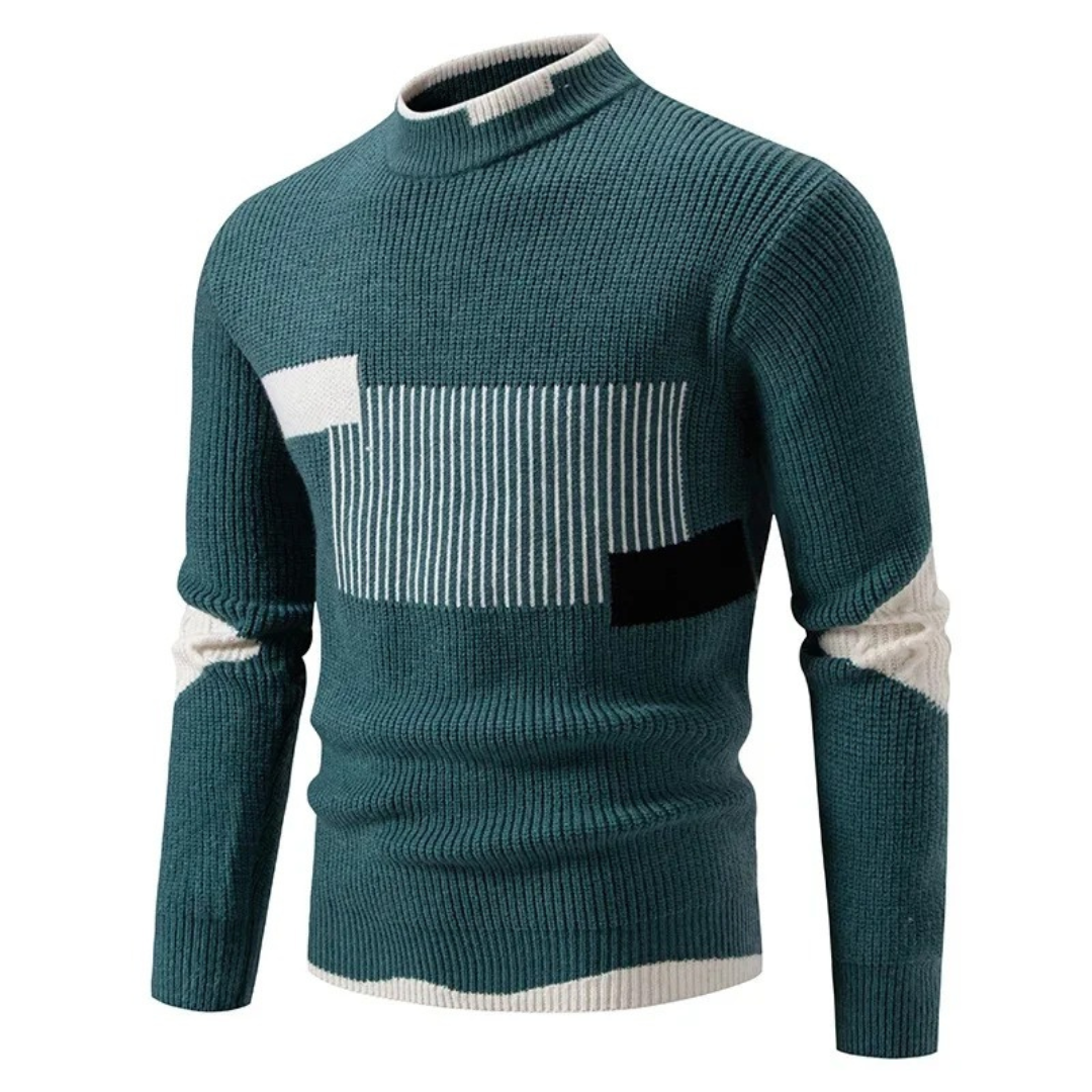 Milo | Mænds Strikket Geometrisk Trøje | Beige