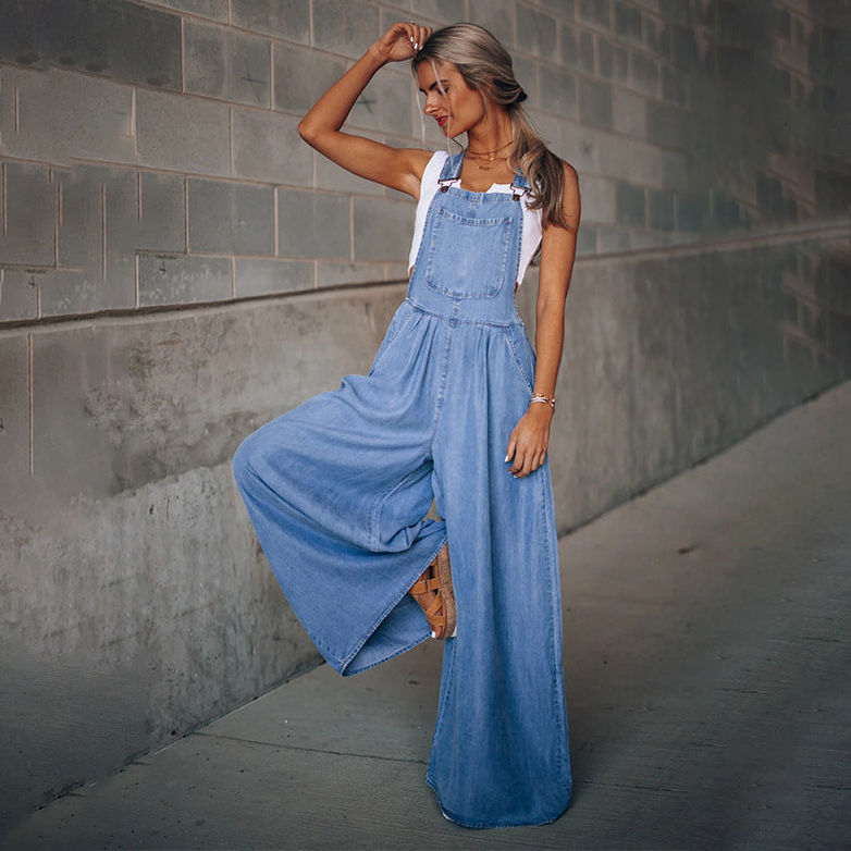 TrendRevolution - Casual oversized jumpsuit med taske