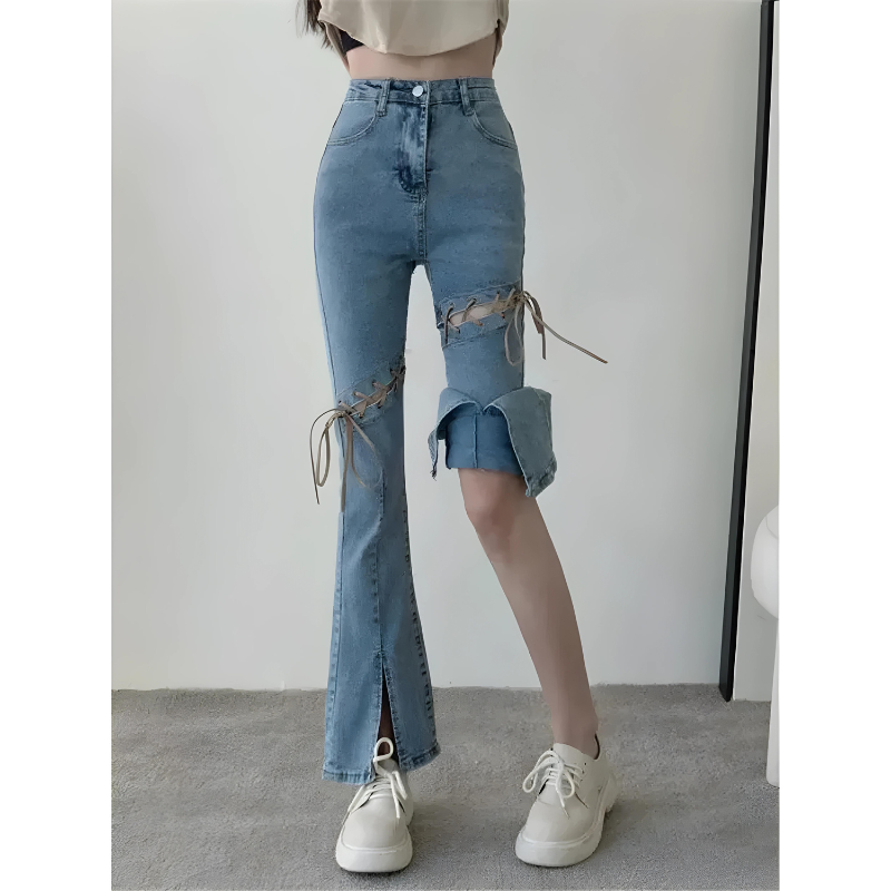 Mia - Jeans med lige snit og kontrastsyninger - Afslappet og perfekt