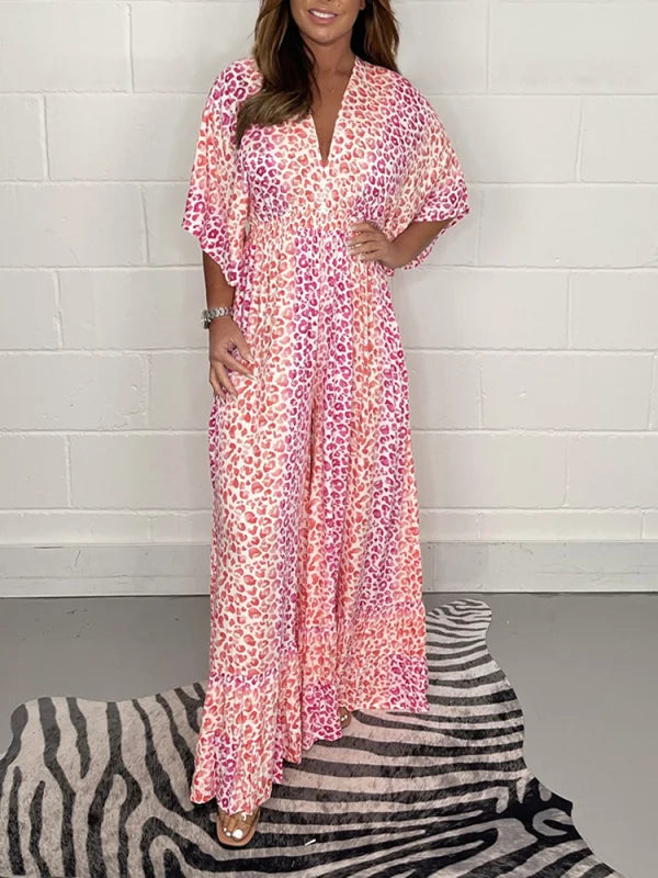 Léa Mode - Luftig sommerjumpsuit med leopardprint