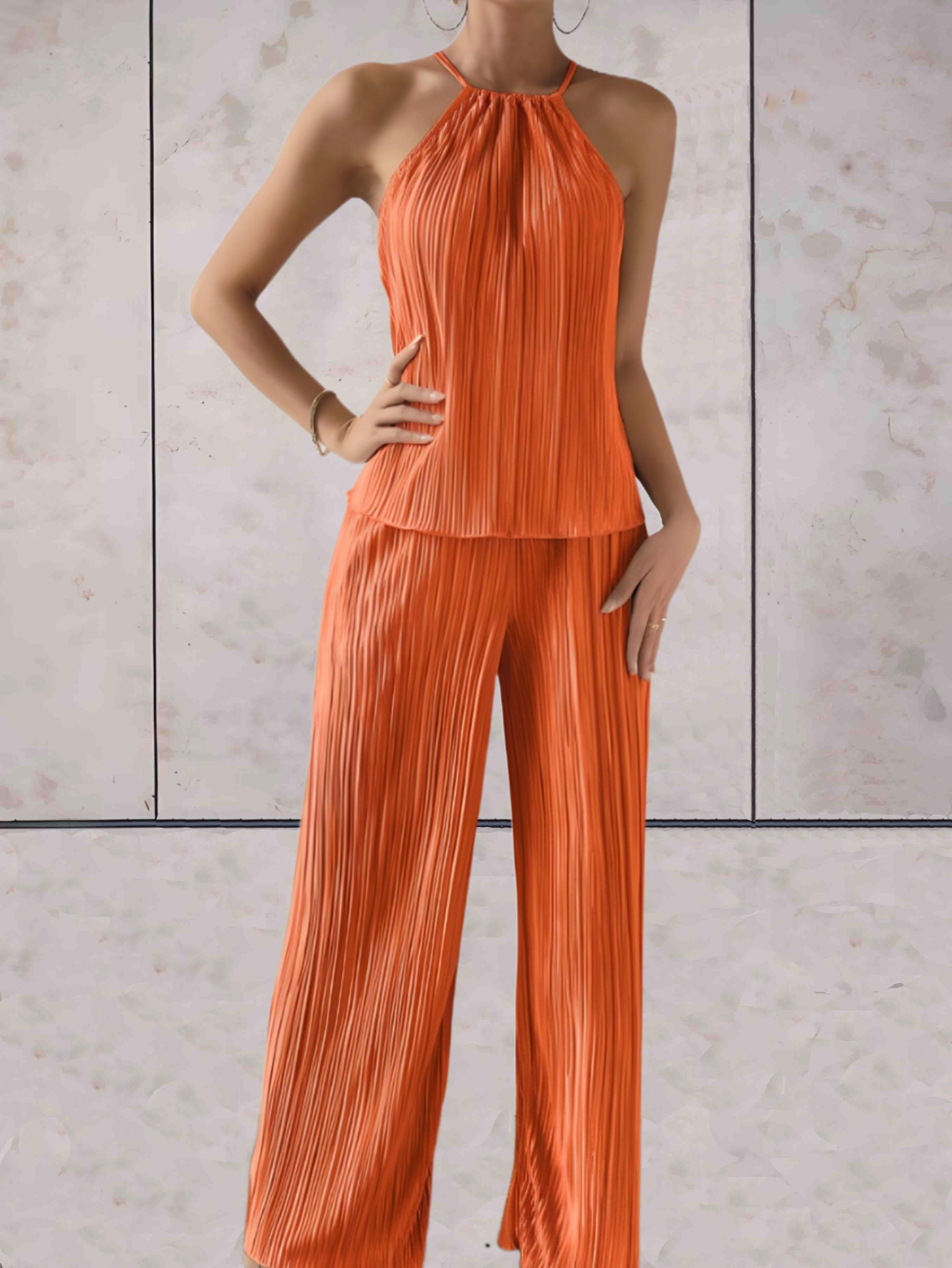 Elena's minimalistiske chic: Todelt sæt med ribbet look