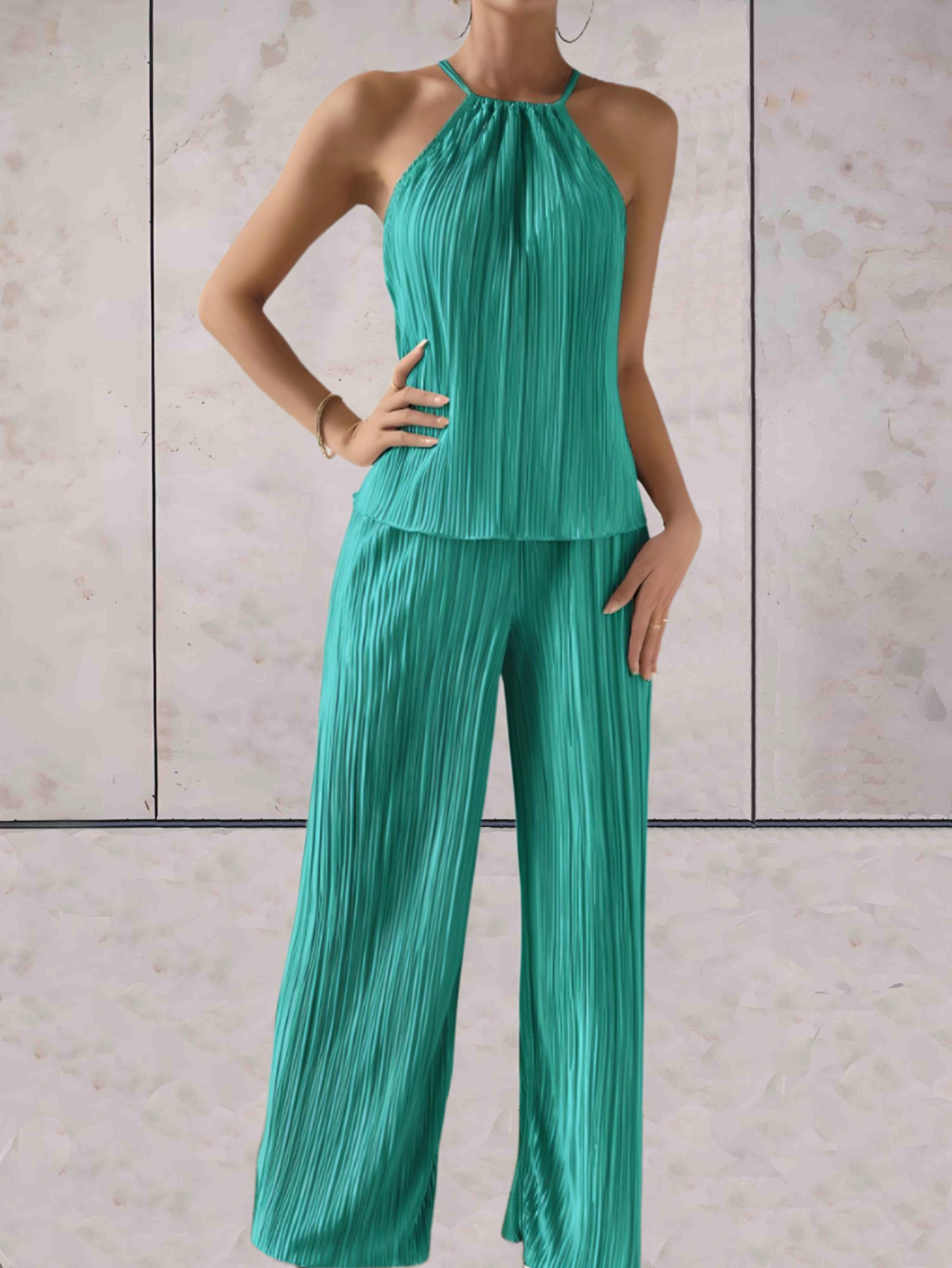Elena's minimalistiske chic: Todelt sæt med ribbet look